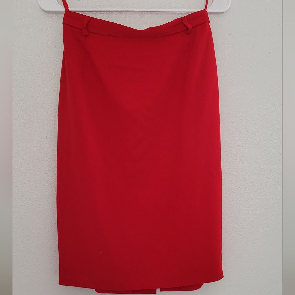 Escada Vintage Pencil Red Skirt